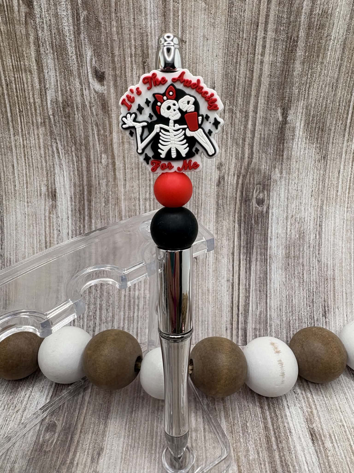 It's the Audacity for me Skull Beaded Ink Pen