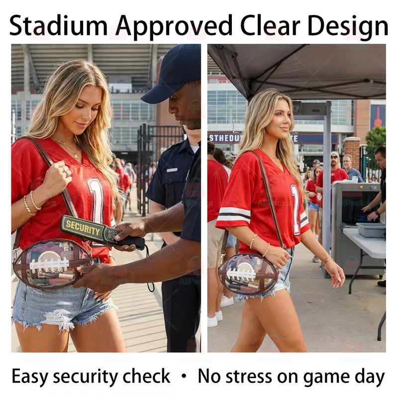 Clear Football Crossbody Bag