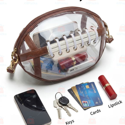 Clear Football Crossbody Bag