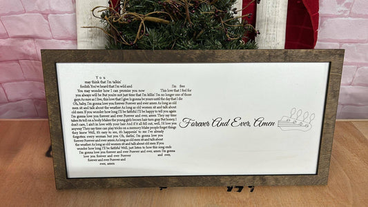 Wooden Engraved Forever & Ever Amen Sign