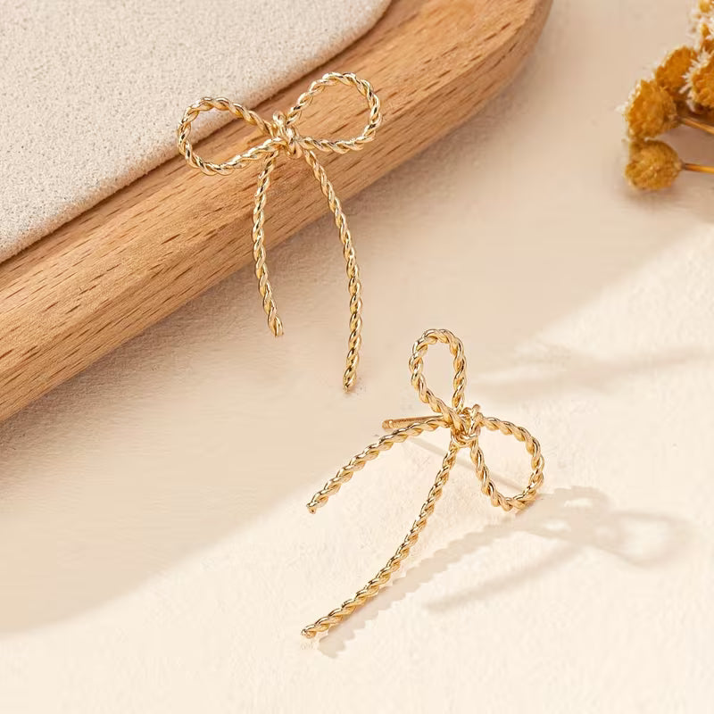 Gold Bow Earrings