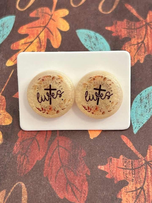 Jesus Lives Fall Glitter Earrings