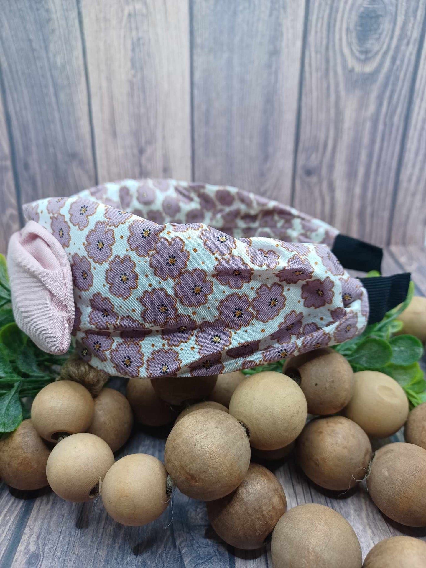 Mauve Floral Patterned Headband
