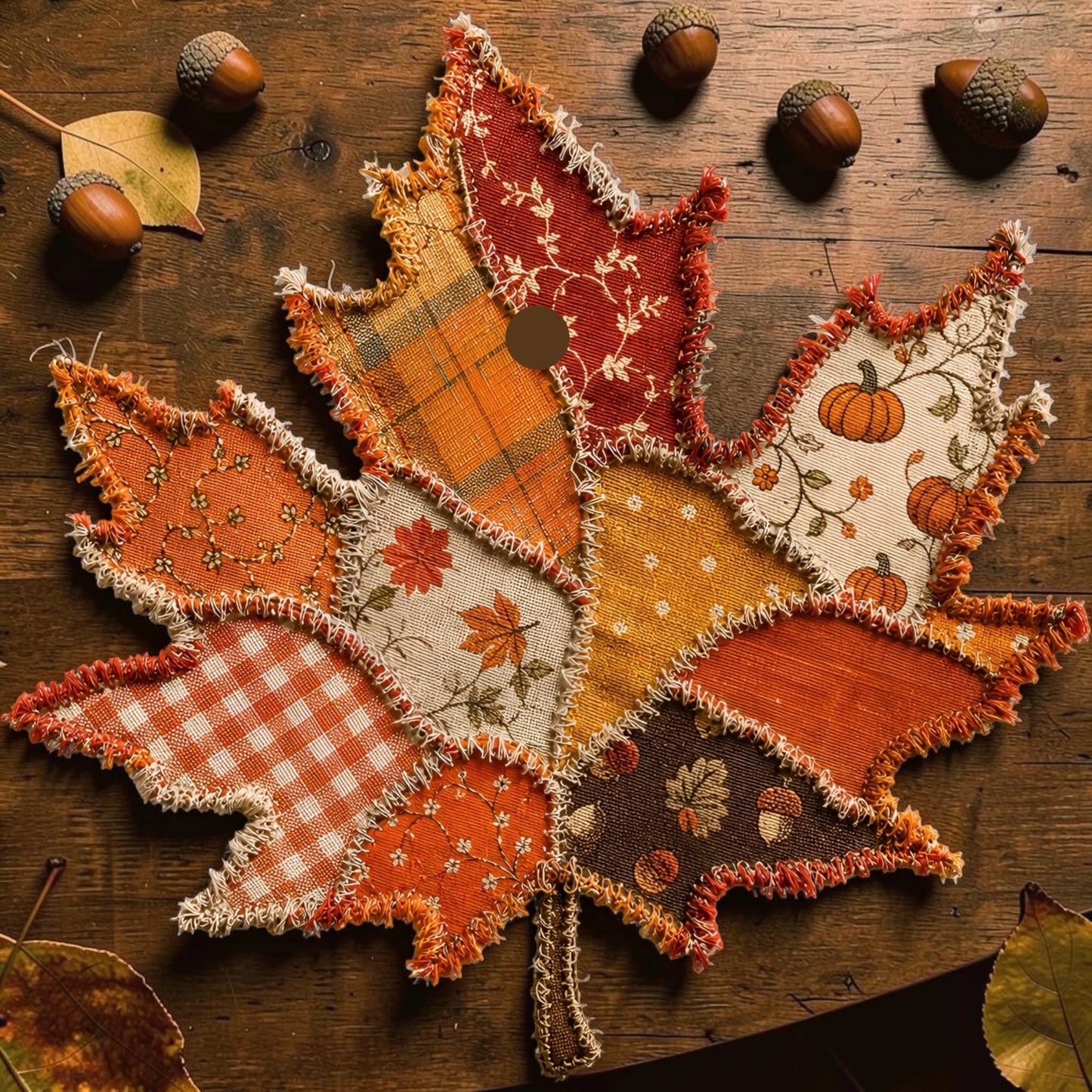 INSTOCK - Patchwork Leaf Freshie - Scented in Strudel & Spice