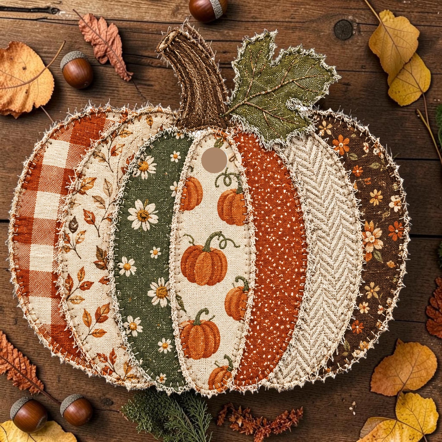 INSTOCK - Patchwork Pumpkin Freshie - Scented in Pumpkin Buttercream