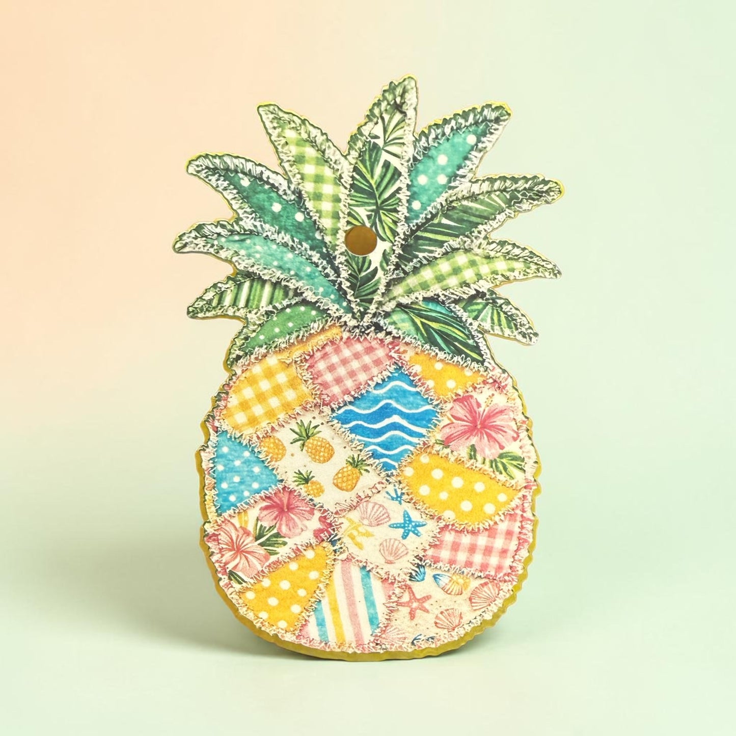 INSTOCK - Pineapple Patchwork Freshie Scented in Pineapple Vanilla Margarita