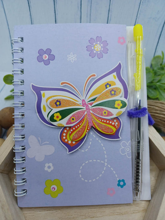 Purple Butterfly Notebook w/ Ink Pen