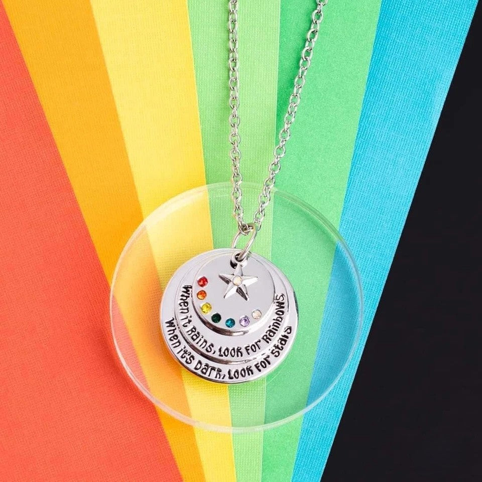When it Rains look for Rainbows Necklace