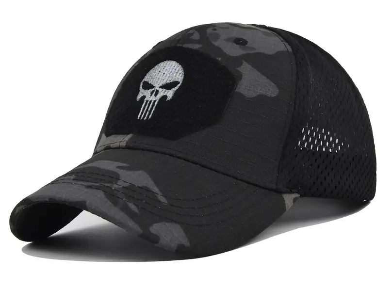 Camo Print Skull Hat