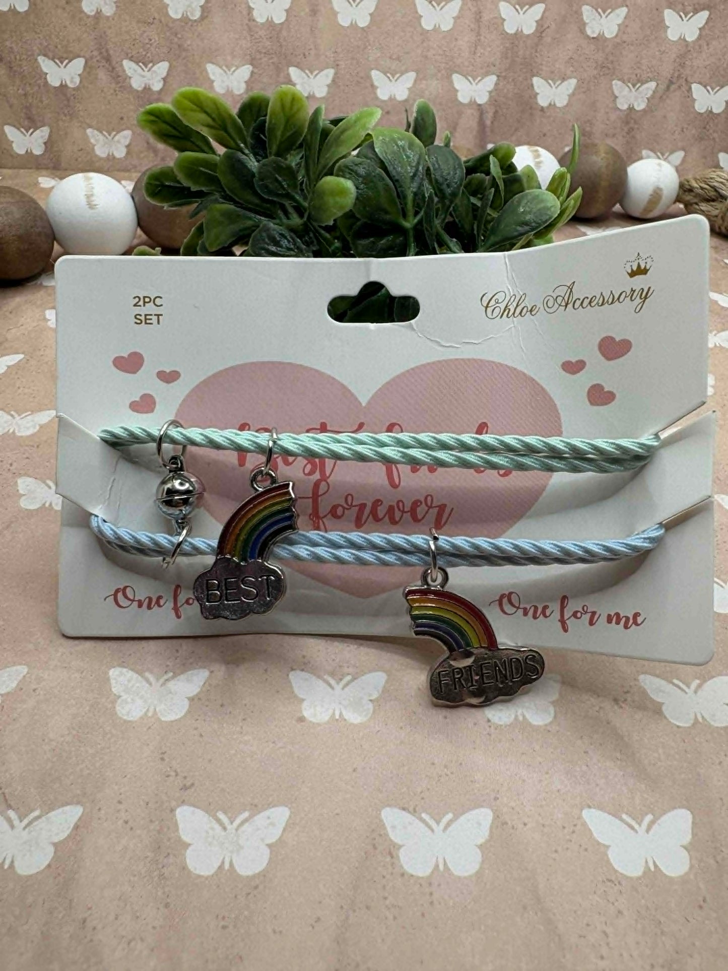 BEST FRIEND Bracelet Set - Teal & Blue