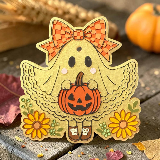 INSTOCK - Pumpkin Patch Ghost Freshie - Scented in Pumpkin Buttercream