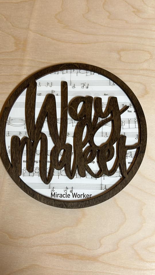 Way Maker Wooden Engraved Sign