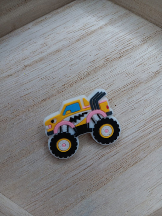 Yellow Monster Truck Shoe Charm Accessory