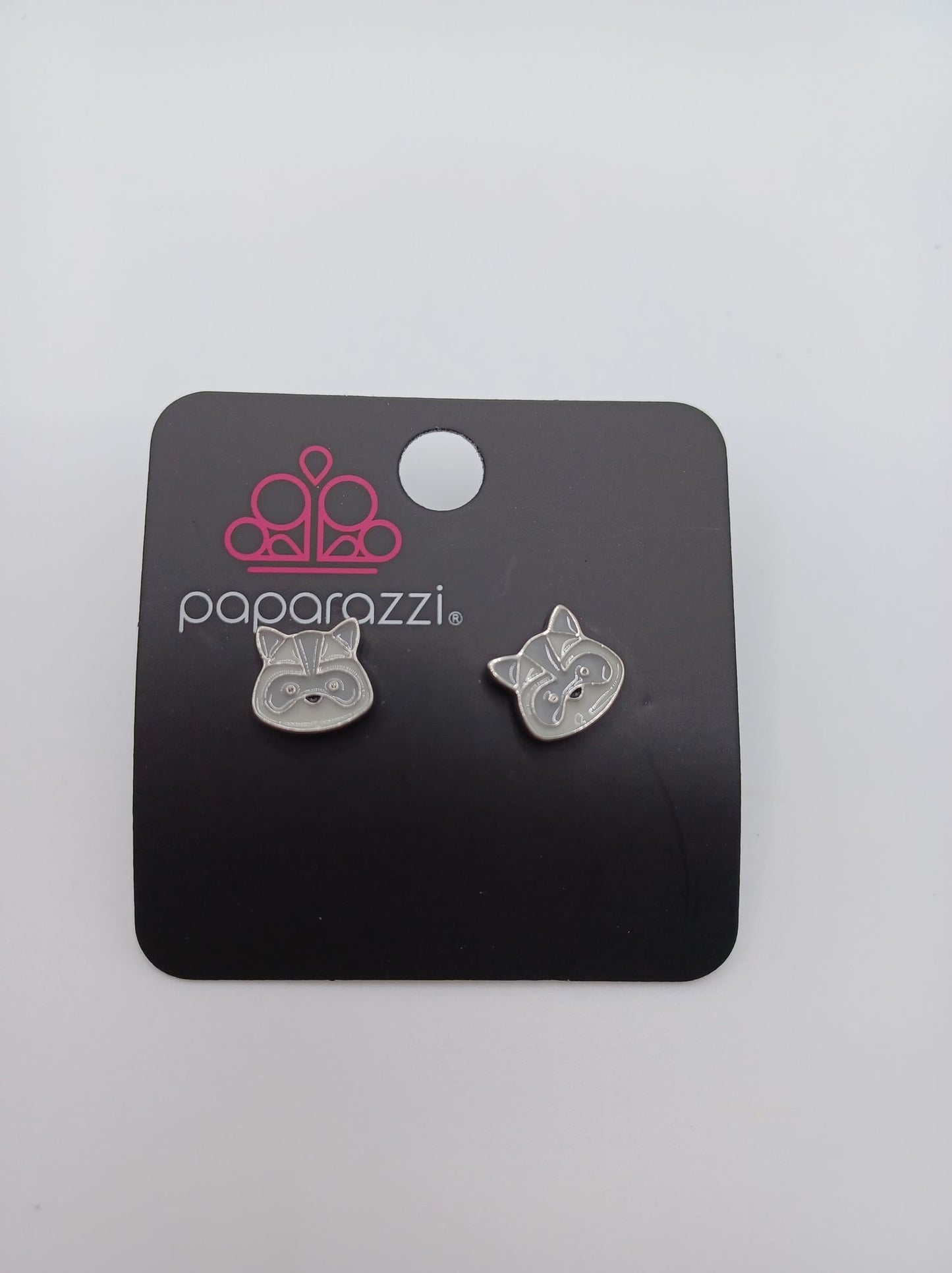 Grey Raccoon Earrings