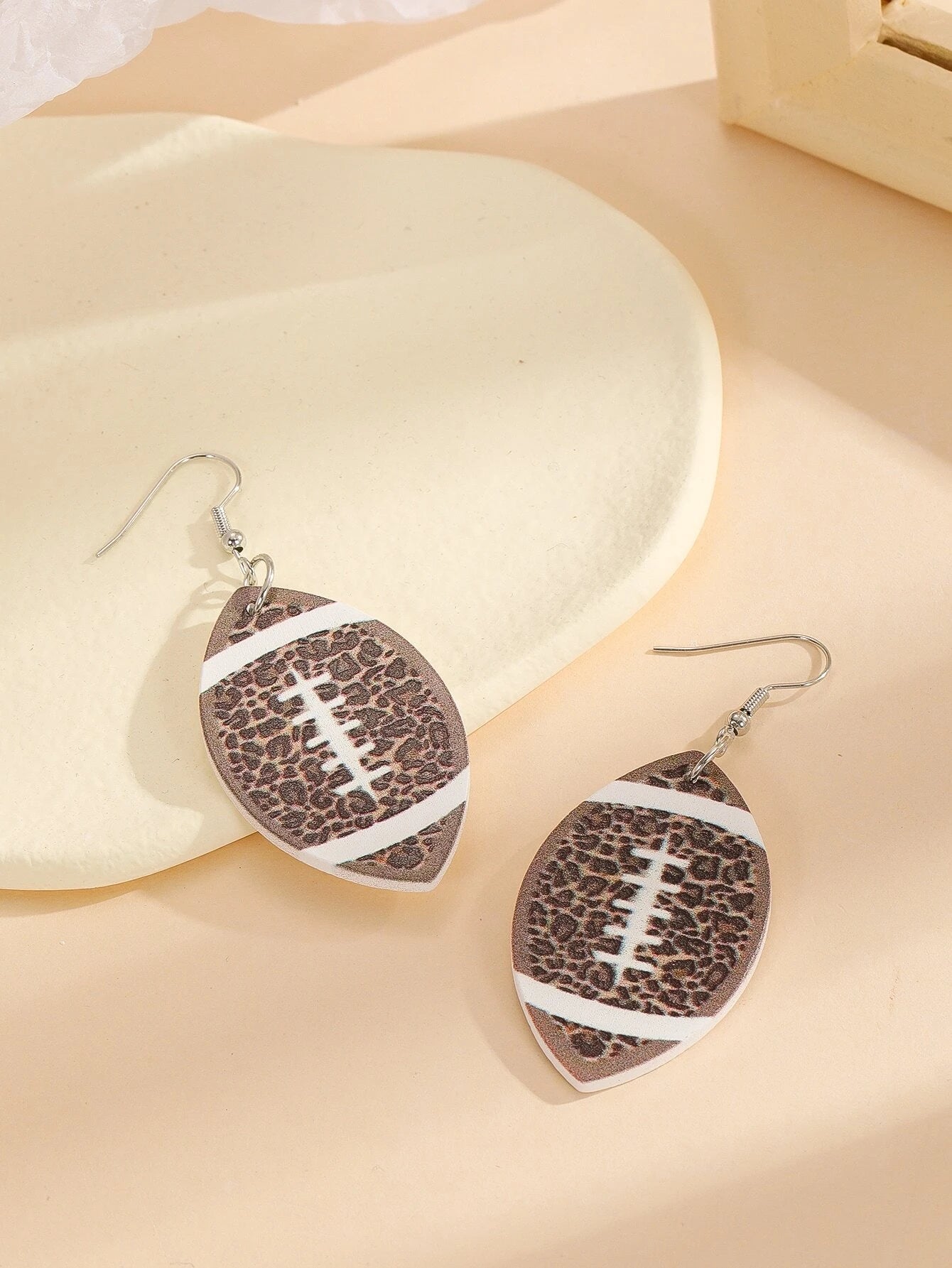 Leopard Football Earrings