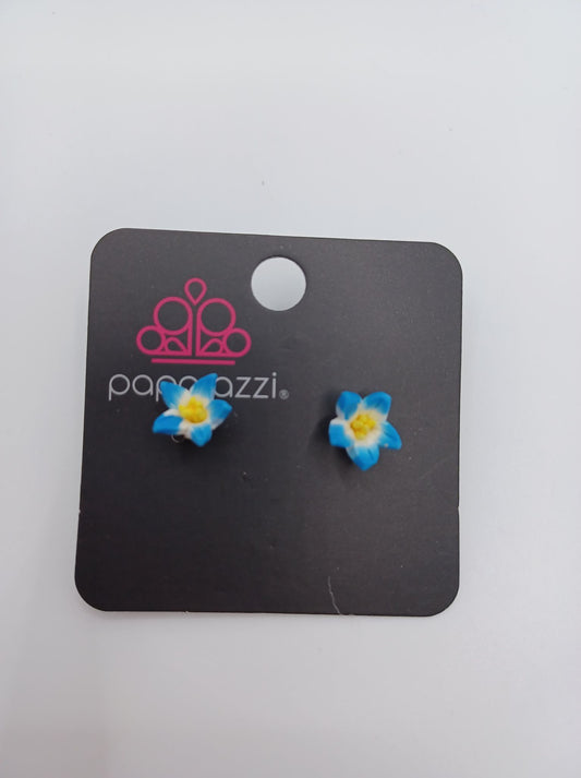Blue Flower w/ Yellow Center Earrings