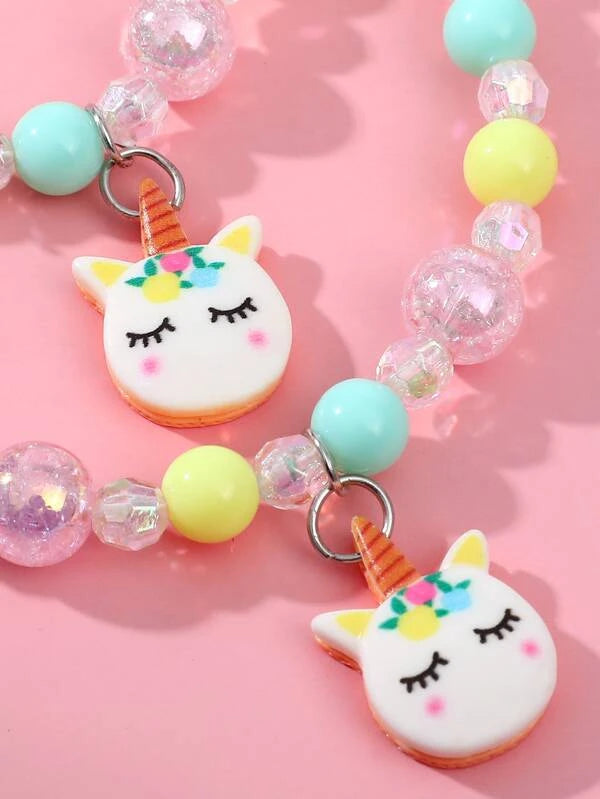 Beaded Unicorn Necklace & Bracelet Set