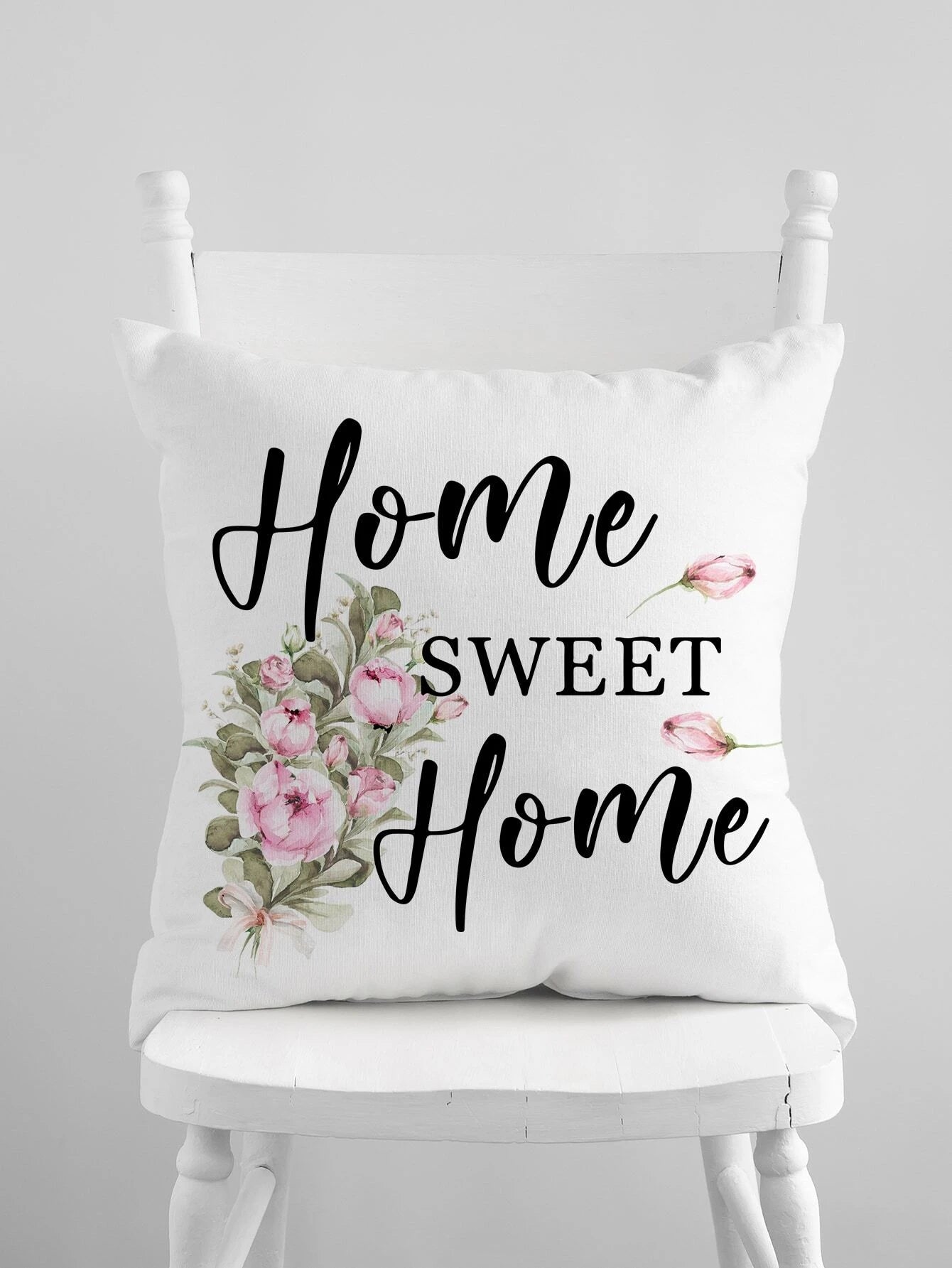 Floral Home Sweet Home Pillow Cover