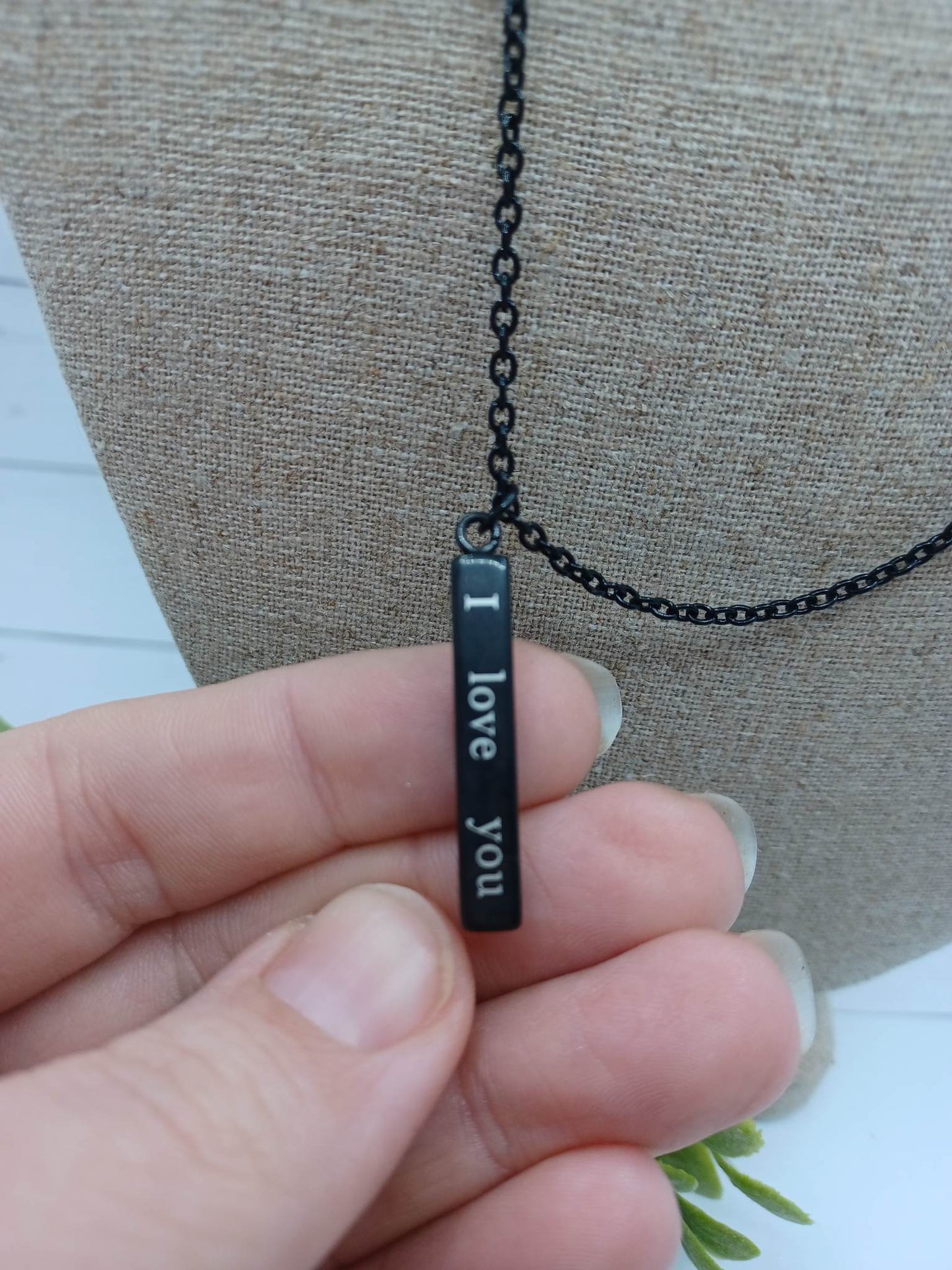 Black "I Love you Forever and Always" Necklace