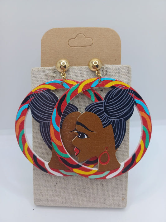 Colorful African American Heritage Girl Earrings
