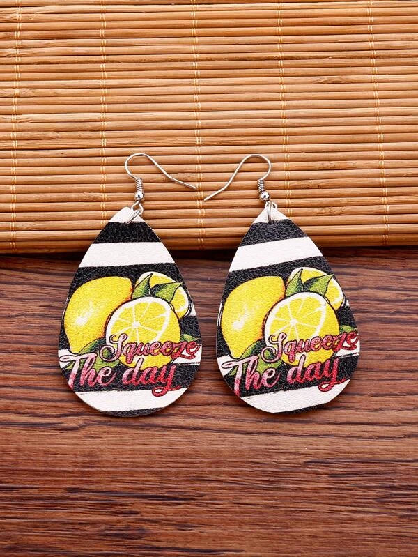 Squeeze the Day Leather Style Earrings