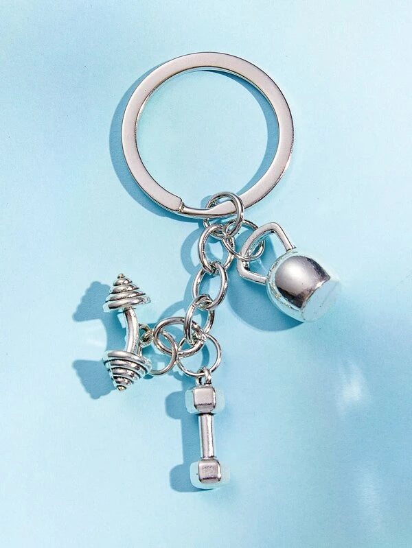 Dumbbell & Weights Keychain