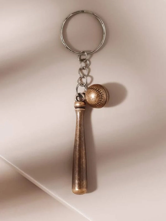 Baseball Bat and Ball Keychain