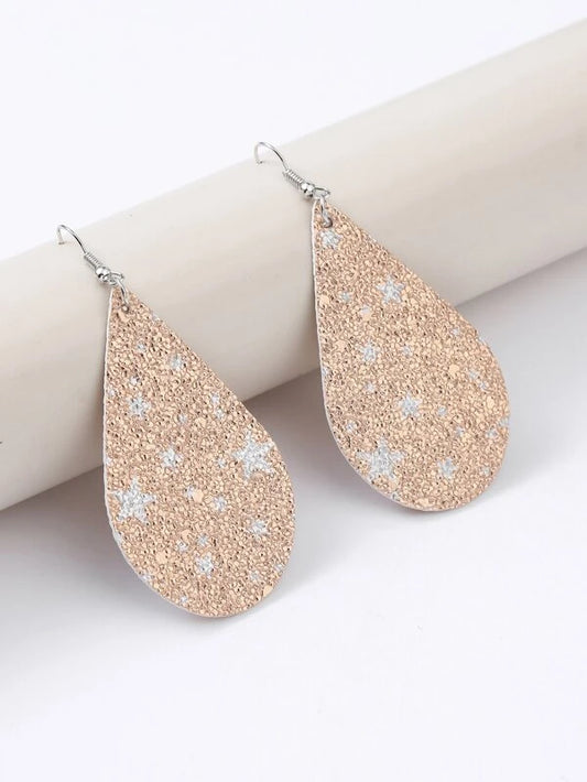 Textured Silver & Gold Teardrop Earrings