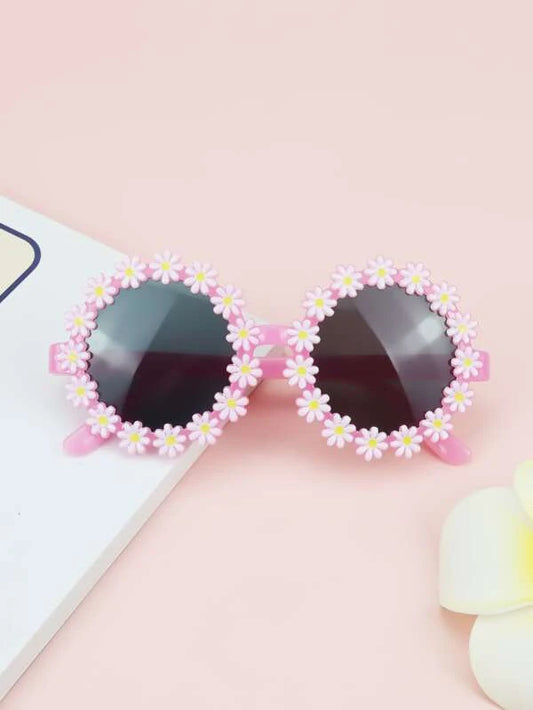 Pink w/ Daisies Kid's Sunglasses