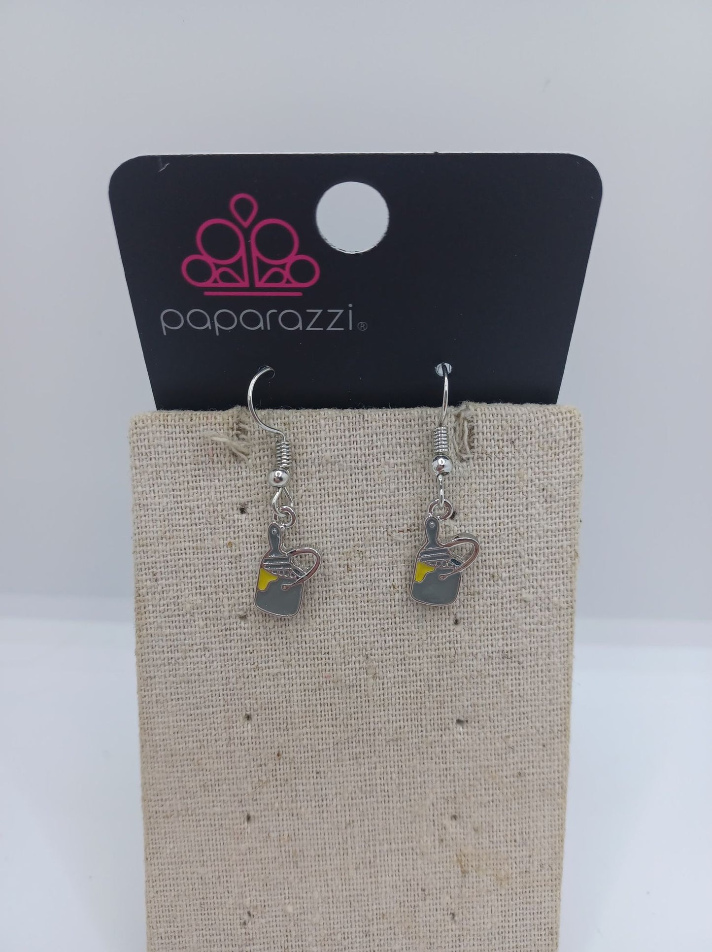 Grey Paint Can Earrings