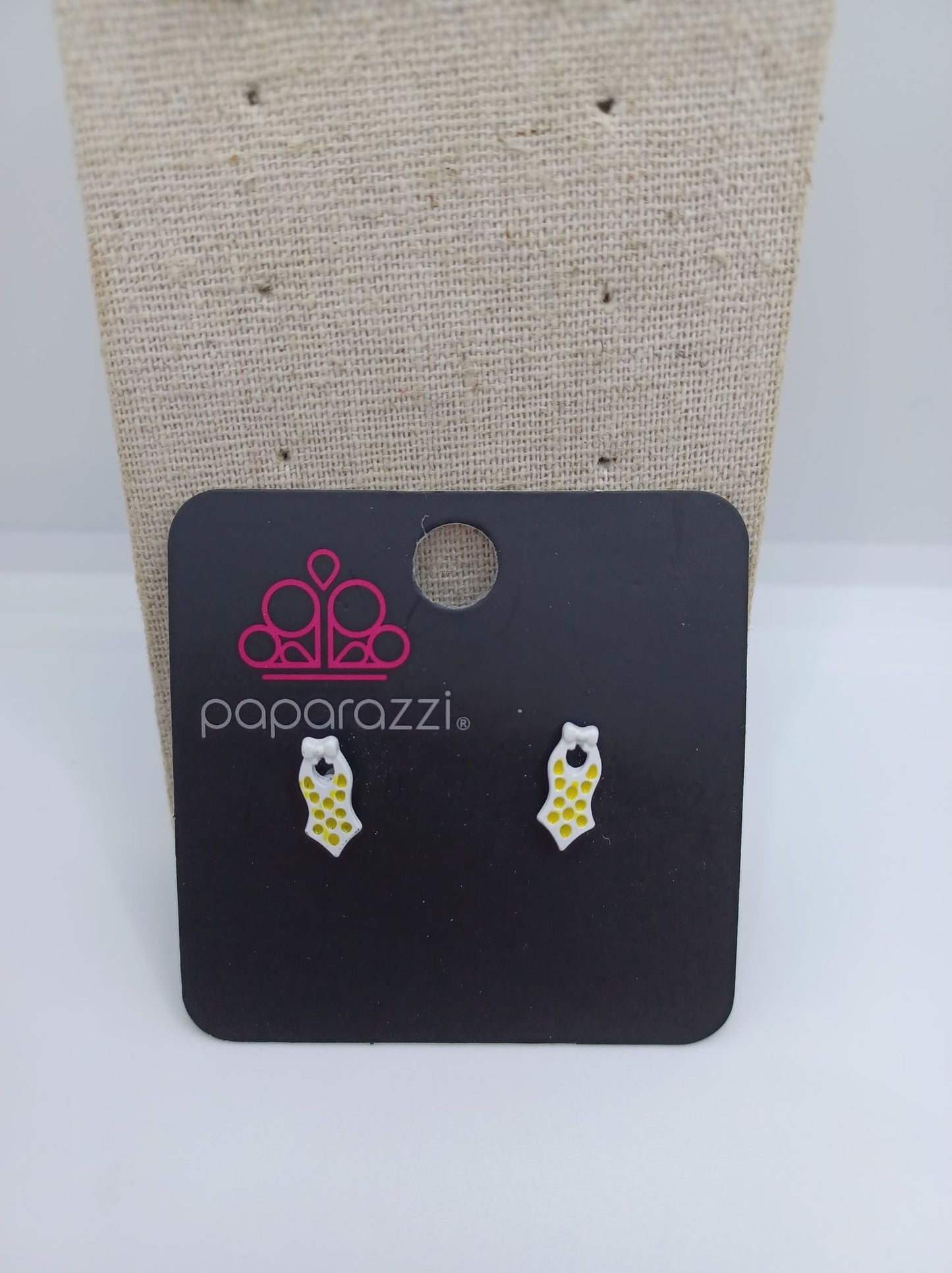 White & Yellow Bathing Suit Earrings