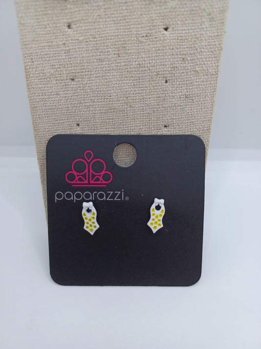 White & Yellow Bathing Suit Earrings