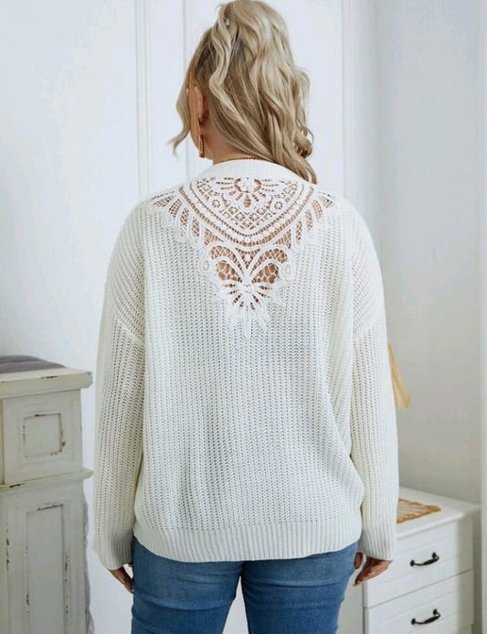 Lace Drop Shoulder Cardigan