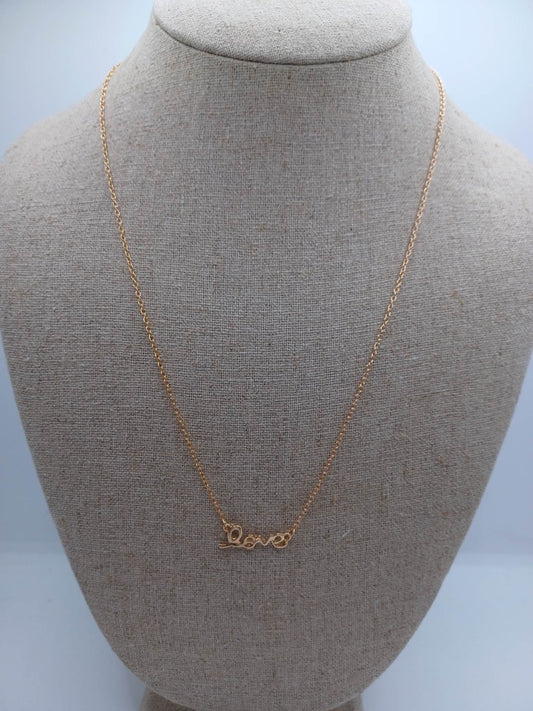 Gold "Love" Necklace