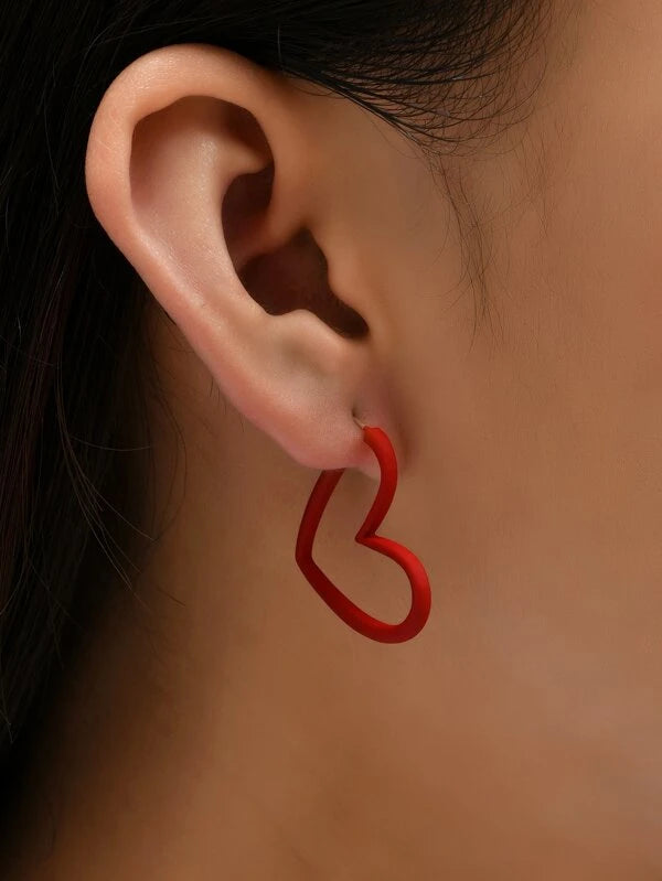 Dainty Heart Coated Hoops