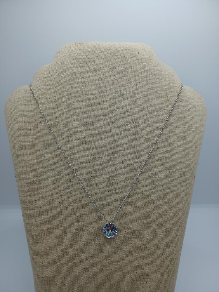 Solitare Rhinestone Pendant Necklace