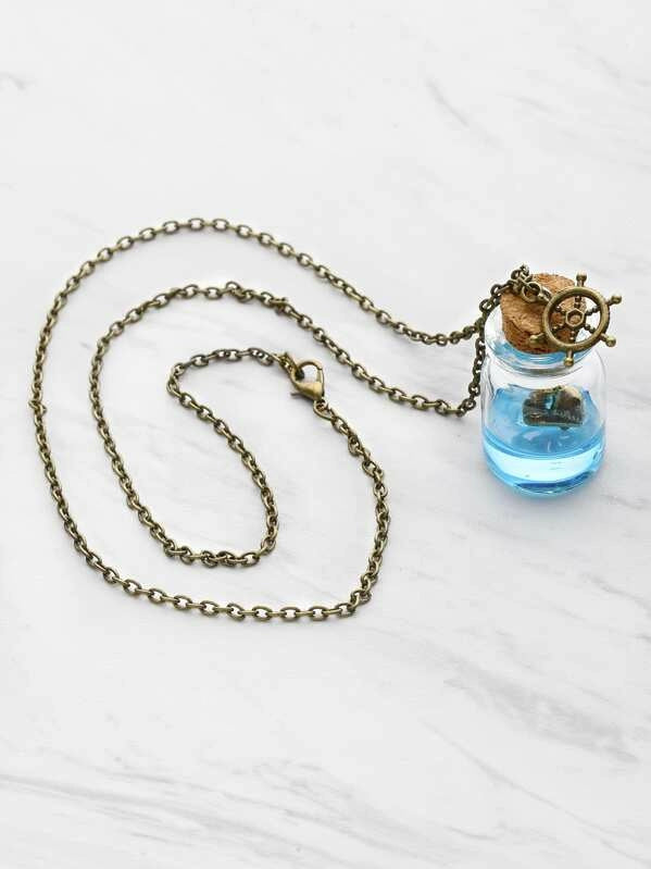 Boat in a Bottle Necklace