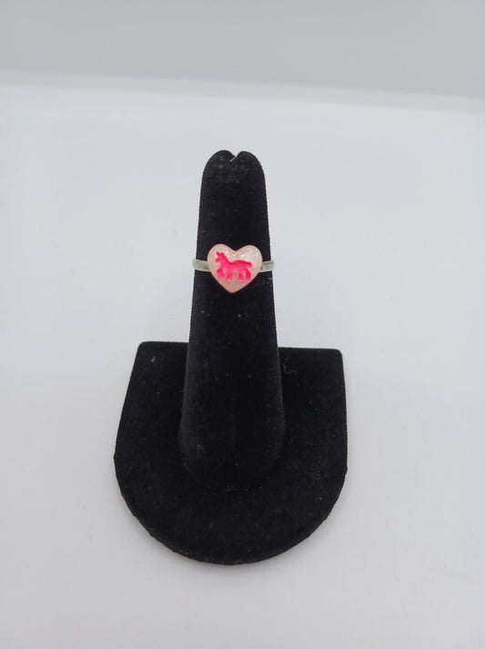 Pink Glitter Unicorn Ring