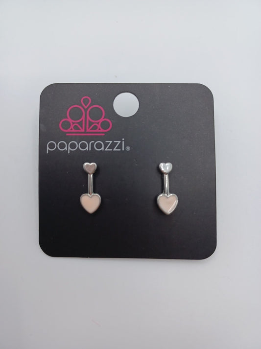 Silver & Pink Heart Earrings