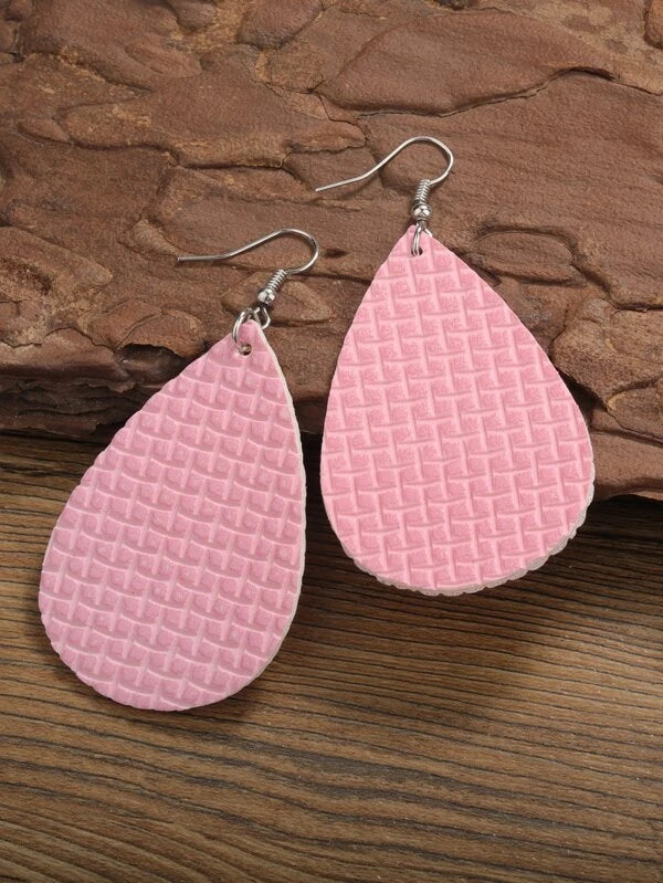 Basket Weave Leather Style Earrings