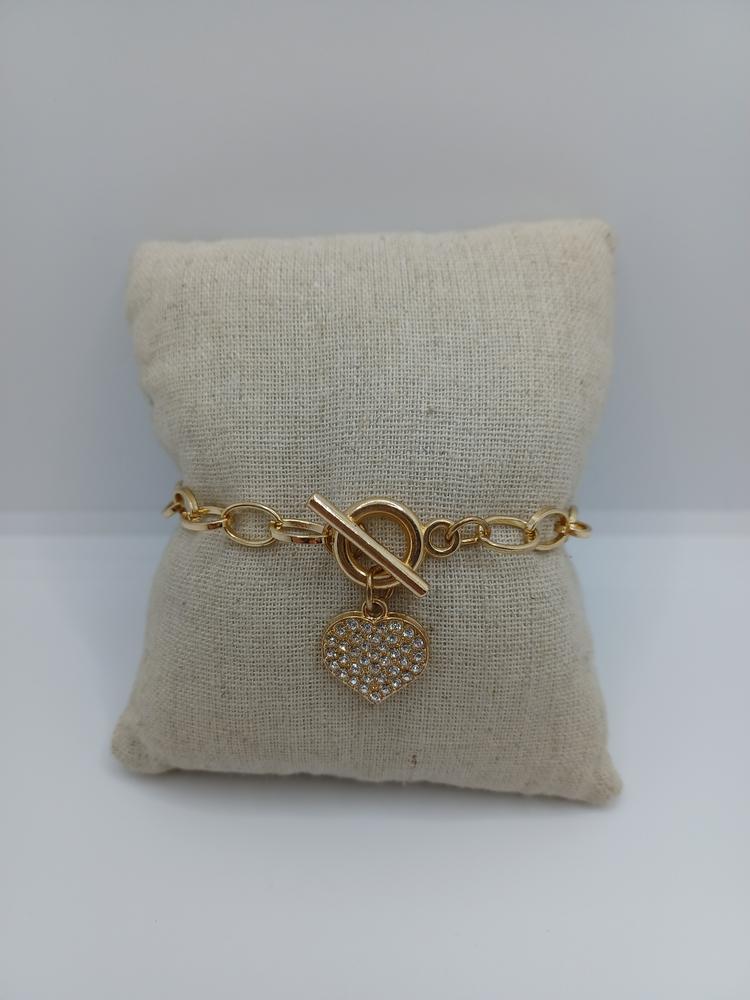 Gold Toggle Heart Bracelet