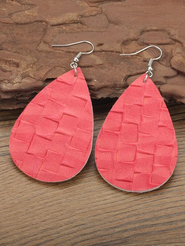 Basket Weave Leather Style Earrings