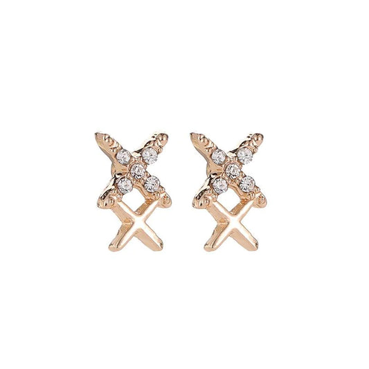 Rose Gold Double X Earrings