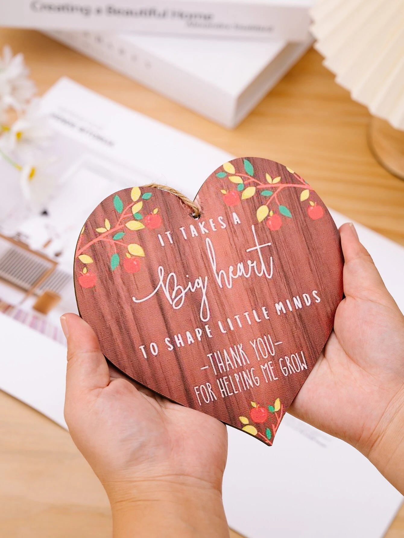 It takes a Big Heart To Shape Little Minds Wooden Heart Sign