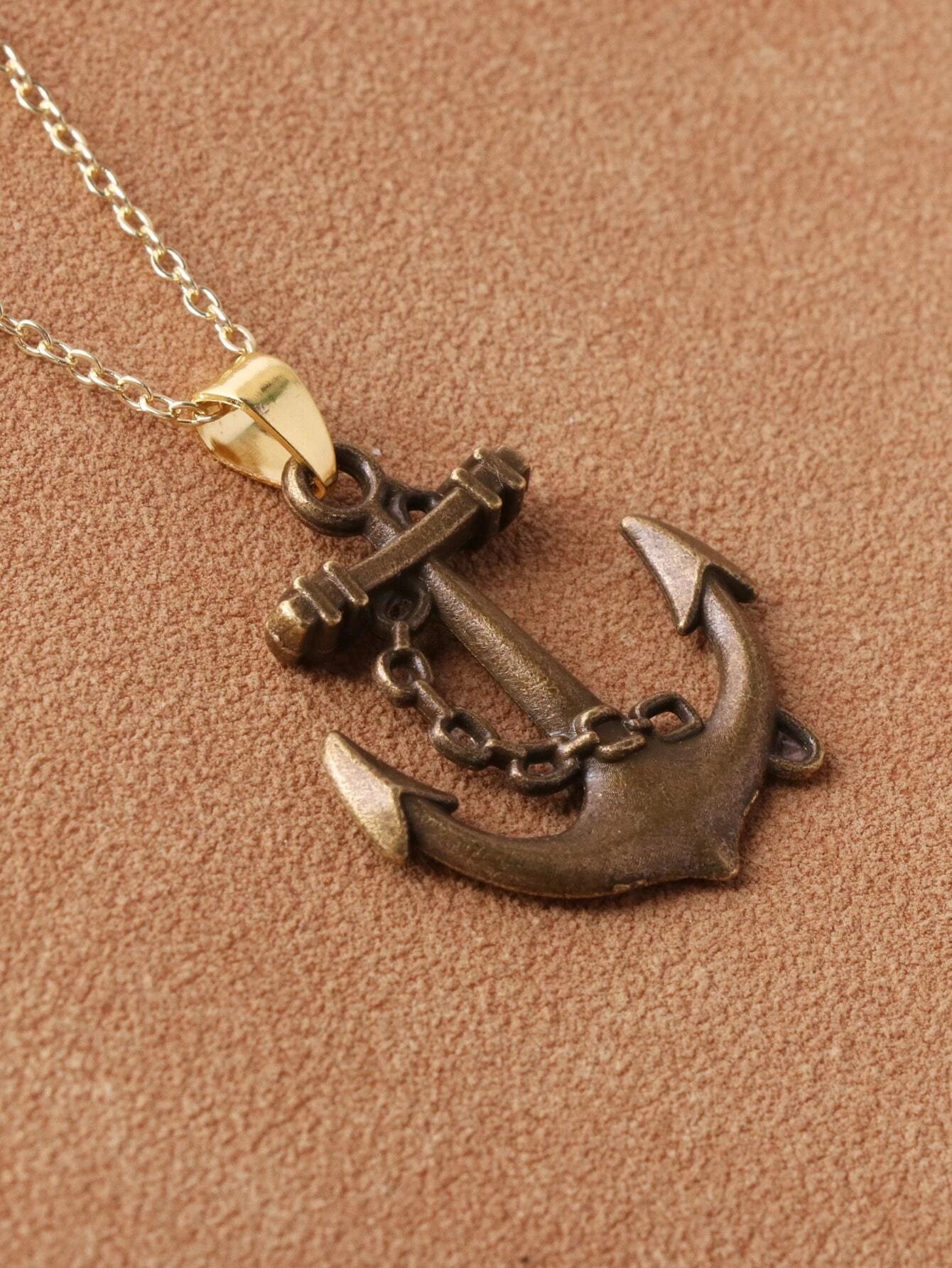 Brass Anchor Necklace