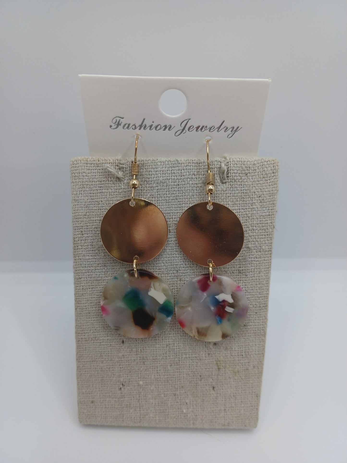Gold and Acrylic Earrings