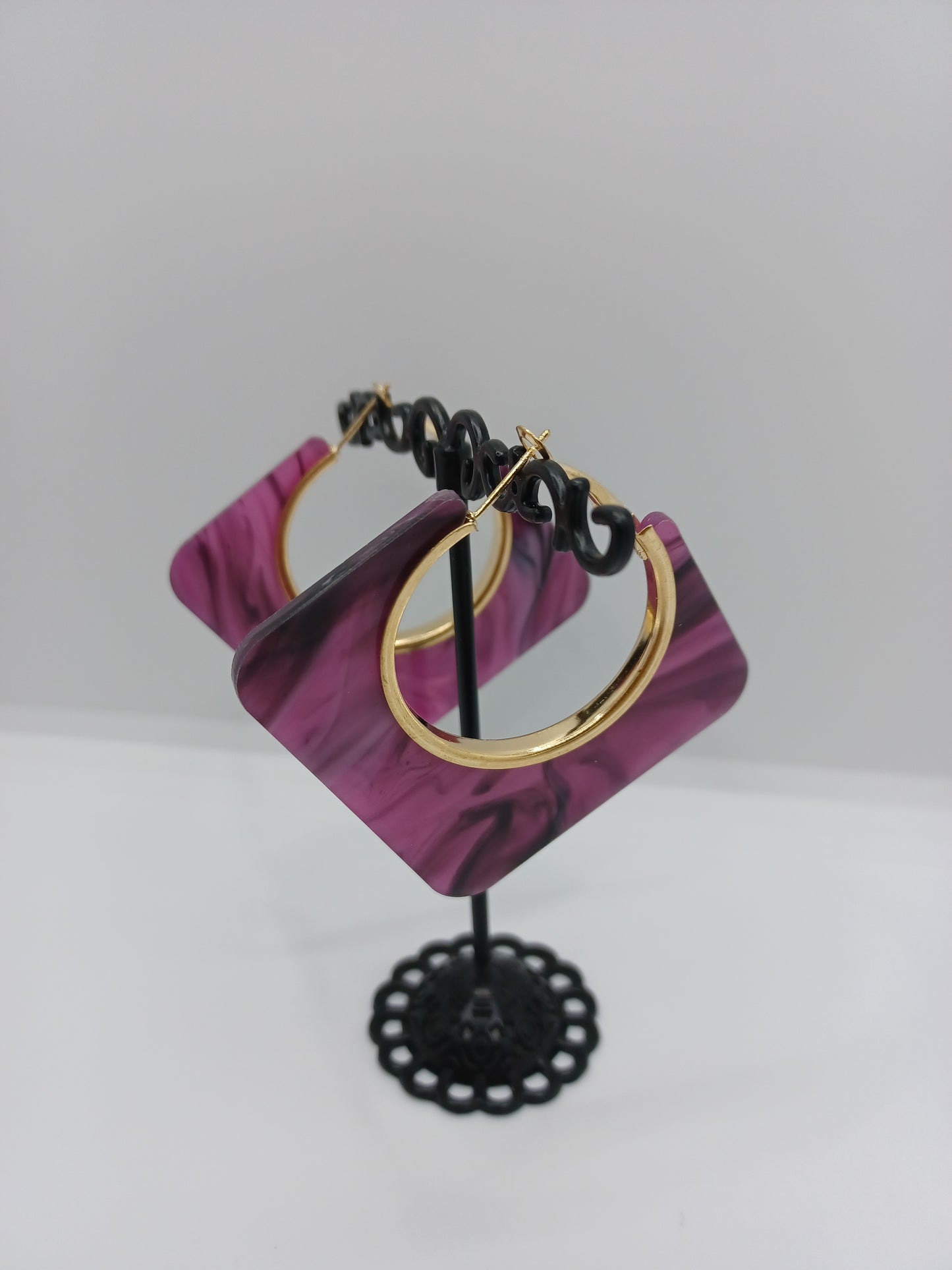 Square Acrylic Hoop Earrings