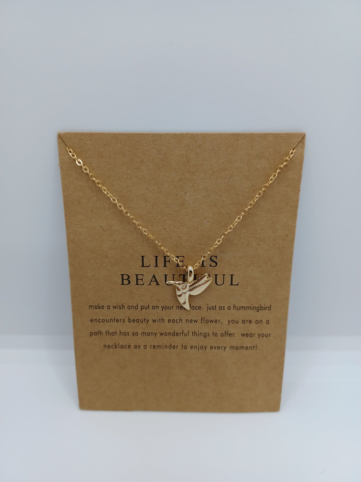 Gold Hummingbird Necklace