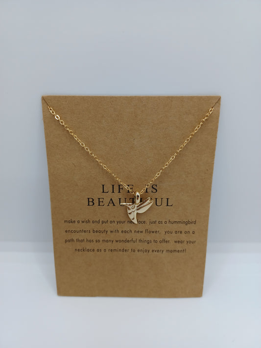 Gold Hummingbird Necklace