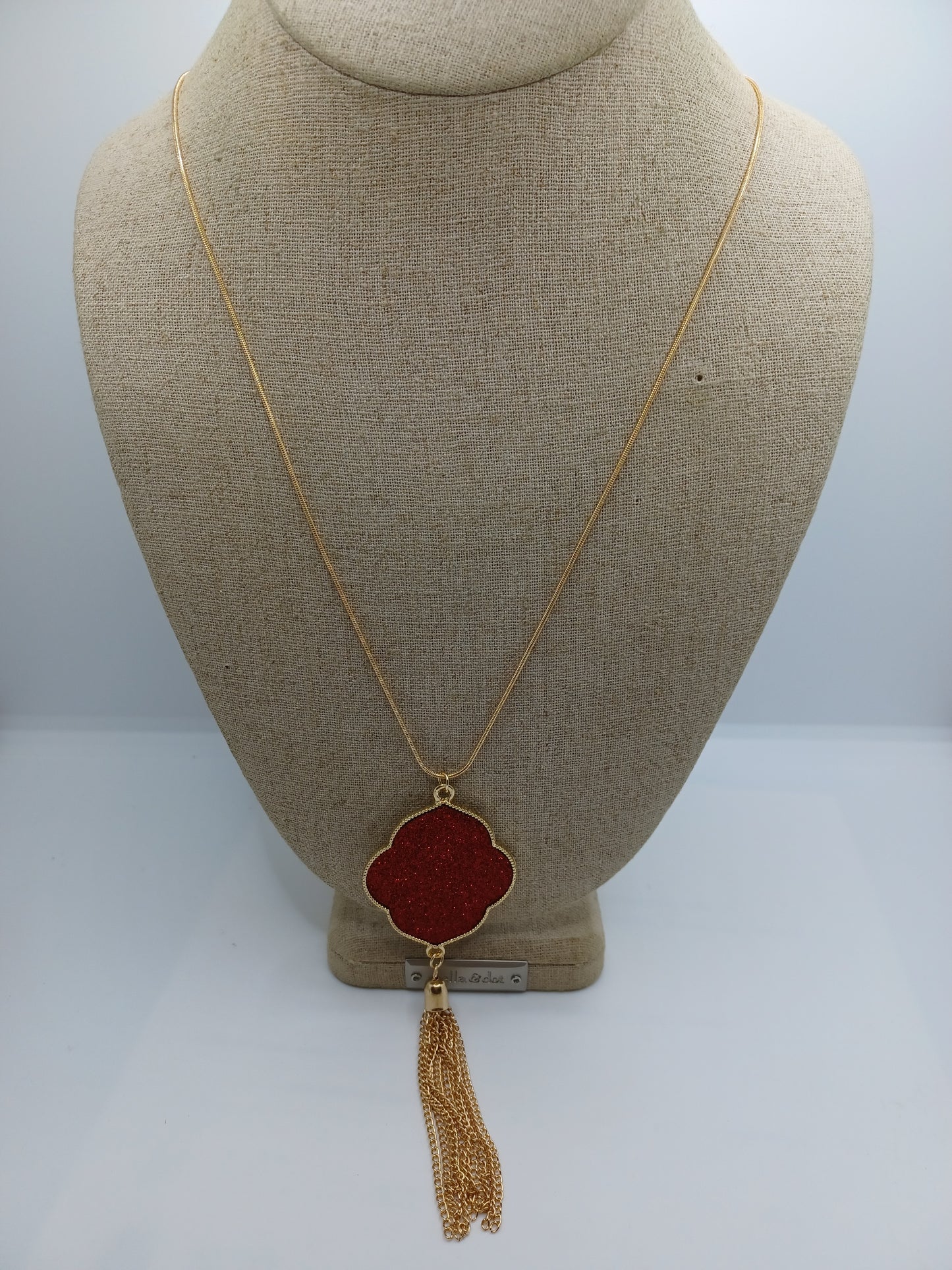 Red Glitter Style Necklace